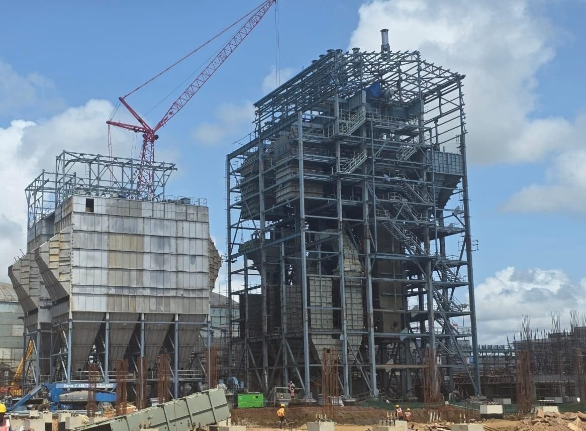 CFBC Boiler structure under erection, Mahadhan Agritech, Odisha